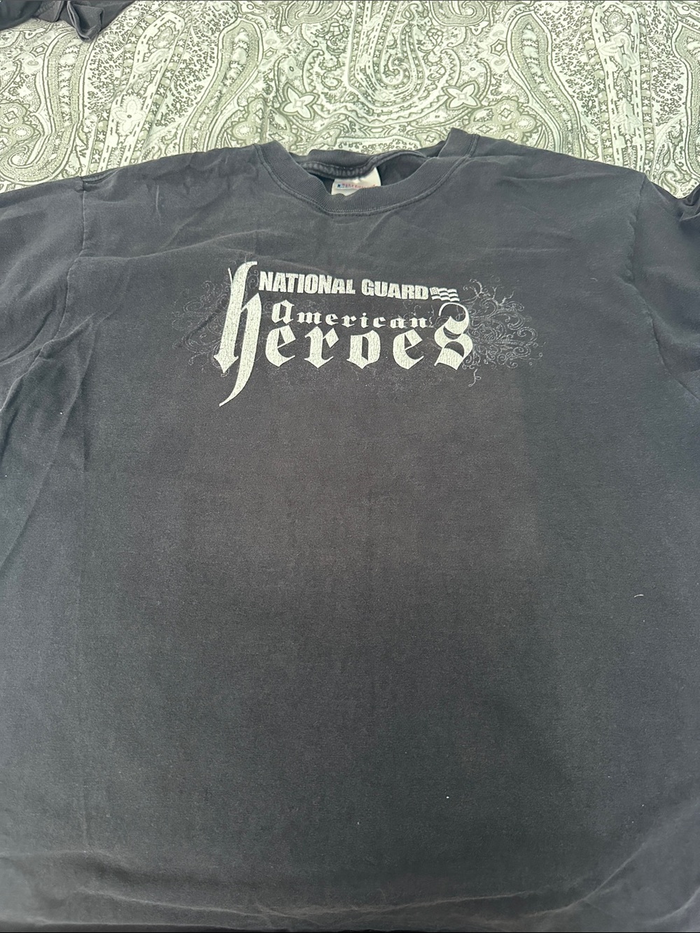 Hanes Black Short Sleeve "American Heroes" National Guard Graphic Tee
